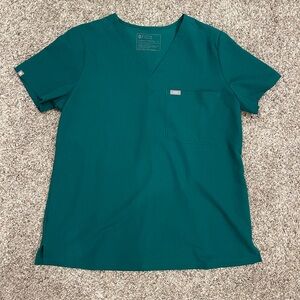 Figs Women’s Catarina One-Pocket Hunter Green Scrub Top Size Medium